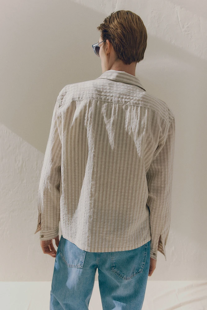 Regular-Fit Linen-Blend Shirt