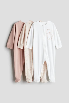 3-pack Pajama Jumpsuits with Zipper