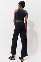 Crease-Front Jersey Pants