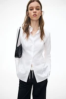 Tapered-Waist Shirt with Shoulder Pads