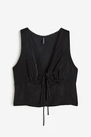 Tie-detail Satin Tank Top