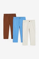 3-pack Relaxed Fit Cotton Chinos