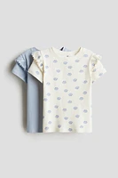 2-Pack Ruffle-Trimmed Cotton Tops