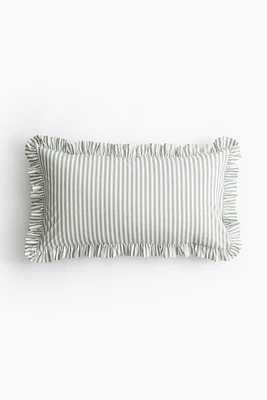 Housse de coussin volantée en coton