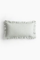 Housse de coussin volantée en coton