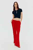Straight-Leg Drawstring Pants