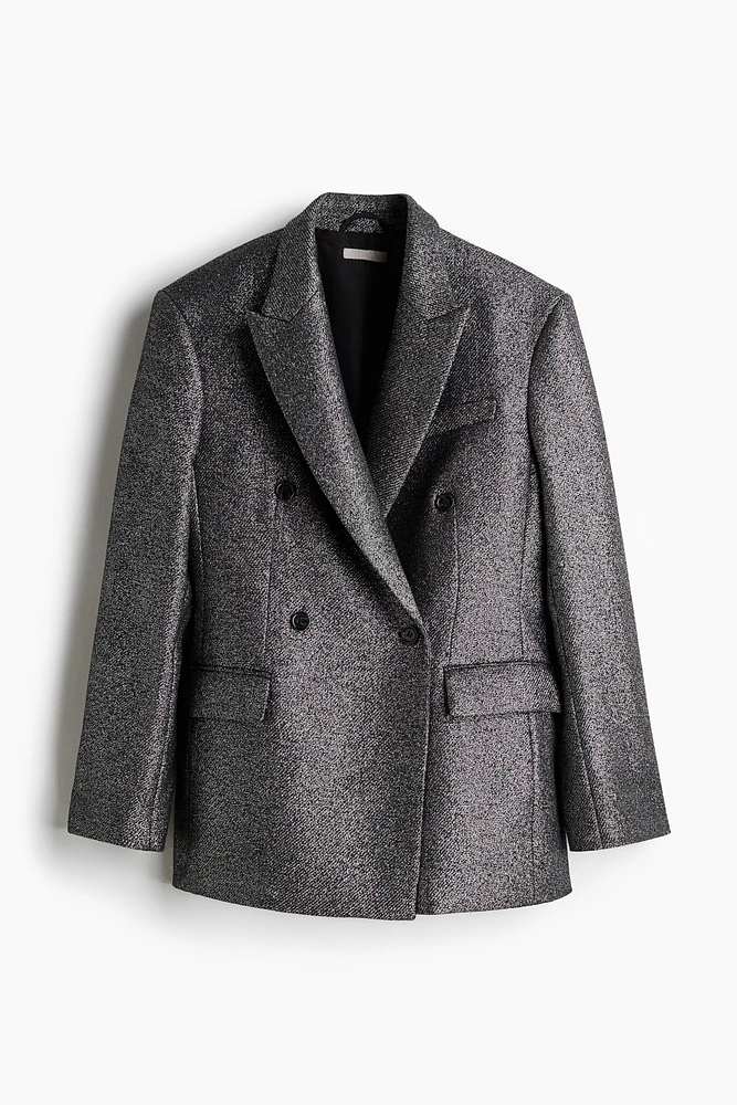 Wool-Blend Glittery Jacket