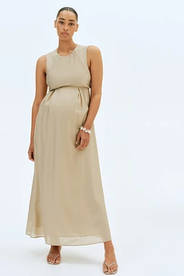 MAMA Long Dress with Bow at Back