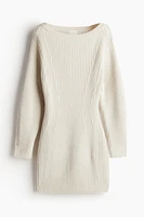 Rib-Knit Boat-Neck Dress