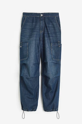 Denim Parachute Pants