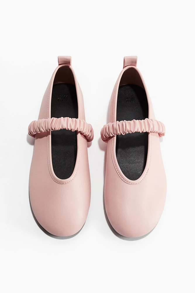 Scrunchie-detail ballet pumps