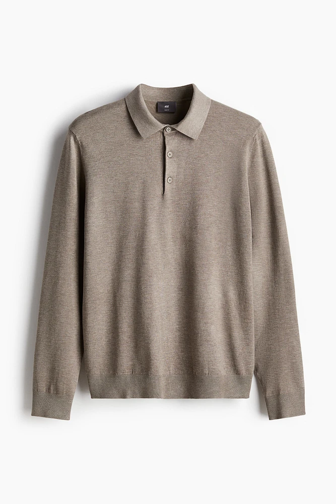 Slim Fit Fine-Knit Polo Shirt