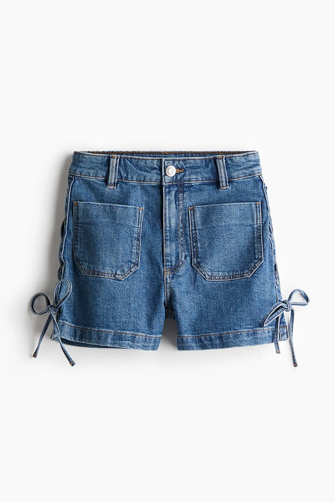 Denim Shorts with Lacing