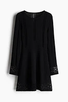 Hole-Knit Mini Dress