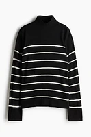 Fine-Knit Mock Turtleneck Sweater