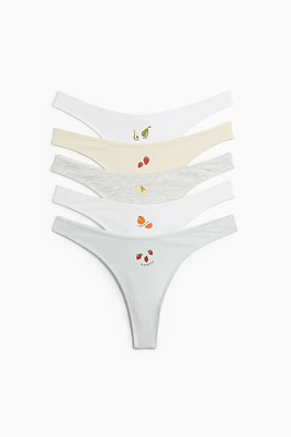 5-pack Cotton Thong Briefs