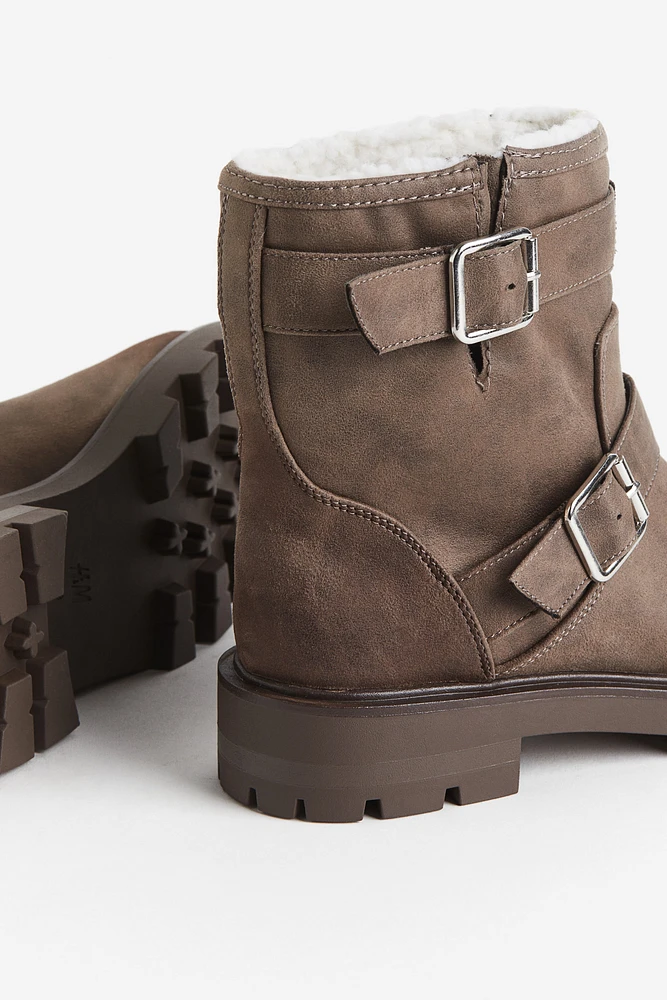 Teddy-lined Biker Boots