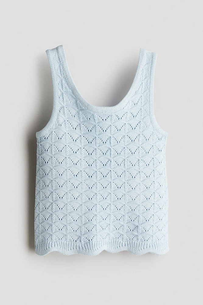 Pointelle-Knit Tank Top
