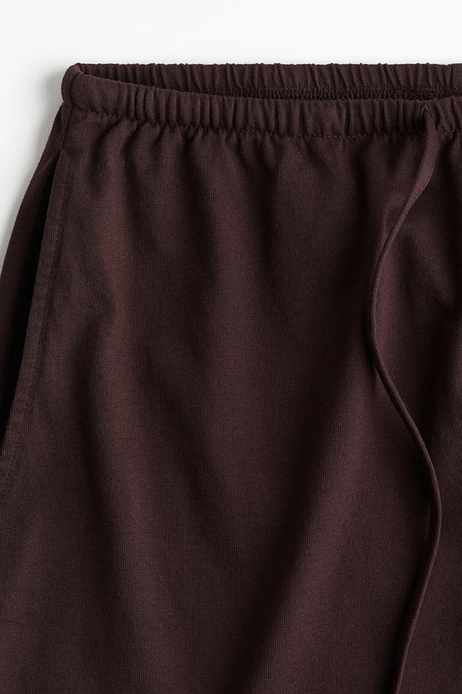 Short en coton avec cordon de serrage