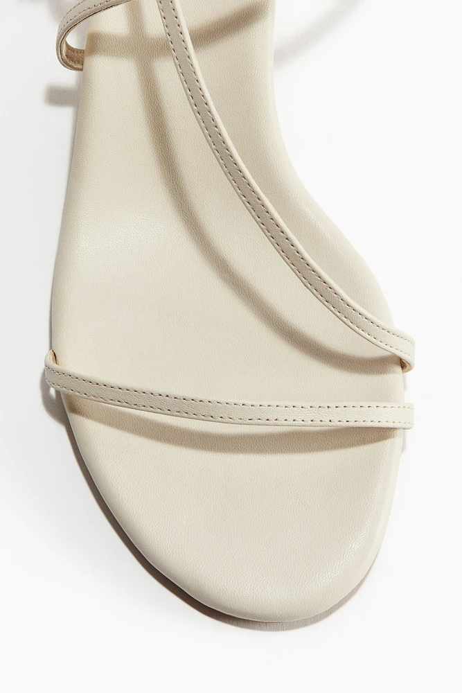 Kitten-Heeled Leather Sandals