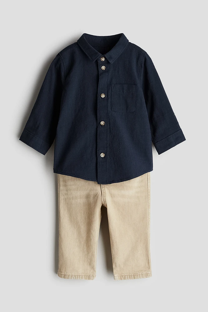 2-piece Shirt and Jeans Set