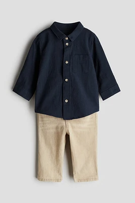 2-piece Shirt and Jeans Set
