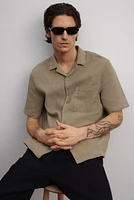 Chemise texturée classique avec col cubain