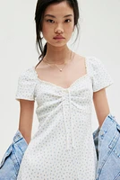 Lace-Trimmed Dress with Flared Skirt