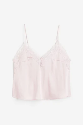 Lace-trimmed Satin Camisole Top