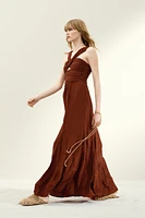 Draped Plissé Dress