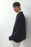 Loose-Fit Fine-Knit Polo Shirt