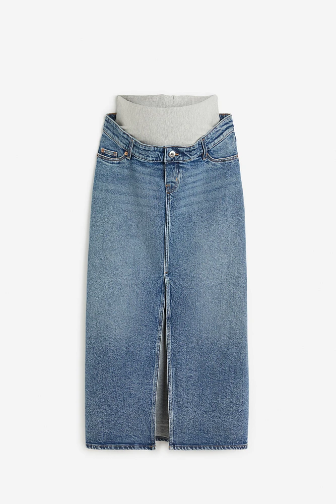 MAMA Slit-hem Denim Skirt