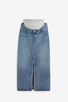 MAMA Slit-hem Denim Skirt