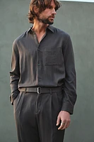 Pantalon classique en sergé avec ceinture