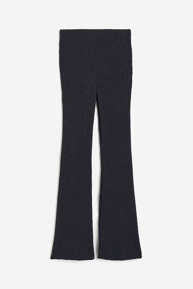 Flared Rib-knit Pants