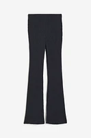 Flared Rib-knit Pants