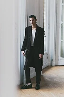 Relaxed-Fit Double-Breasted Twill Coat