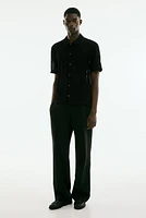Regular Fit Crochet-Look Shirt
