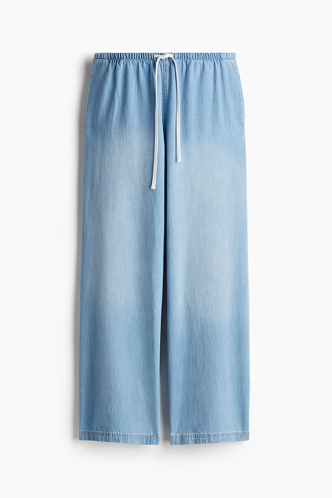 Pantalon en denim avec cordon de serrage