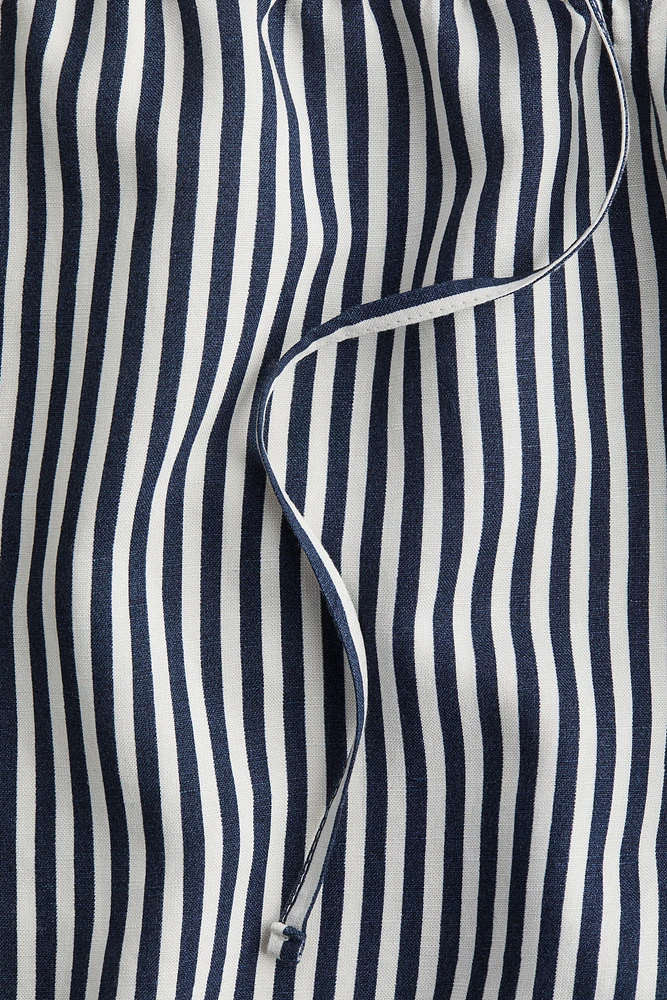 Linen-Blend Drawstring Shorts