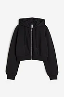 Short Hooded Sweatshirt Jacket