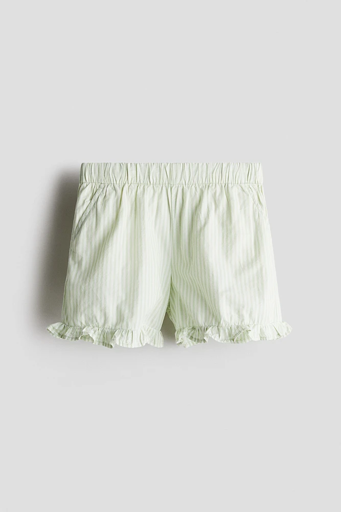 Ruffle-Trimmed Cotton Shorts