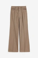 Flared Creased Twill Pants