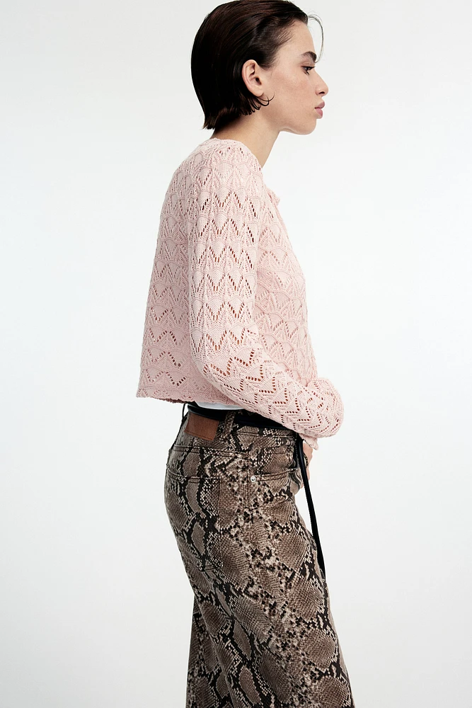 Pointelle-Knit Cardigan