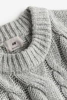 Regular Fit Wool-blend Cable-knit Sweater