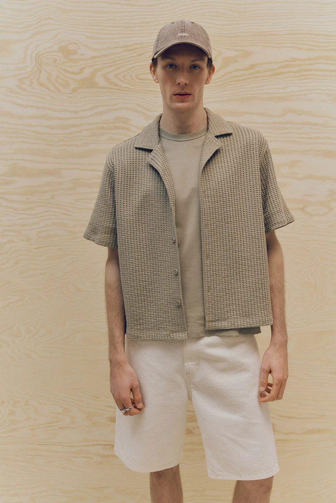 Loose-Fit Waffled Resort Shirt