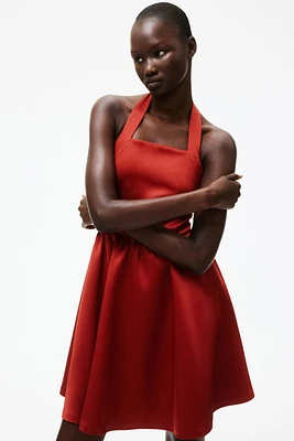 Circle-Skirt Halterneck Dress