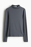 Microfiber Mock Turtleneck Top