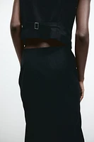 Slit-hem Pencil Skirt