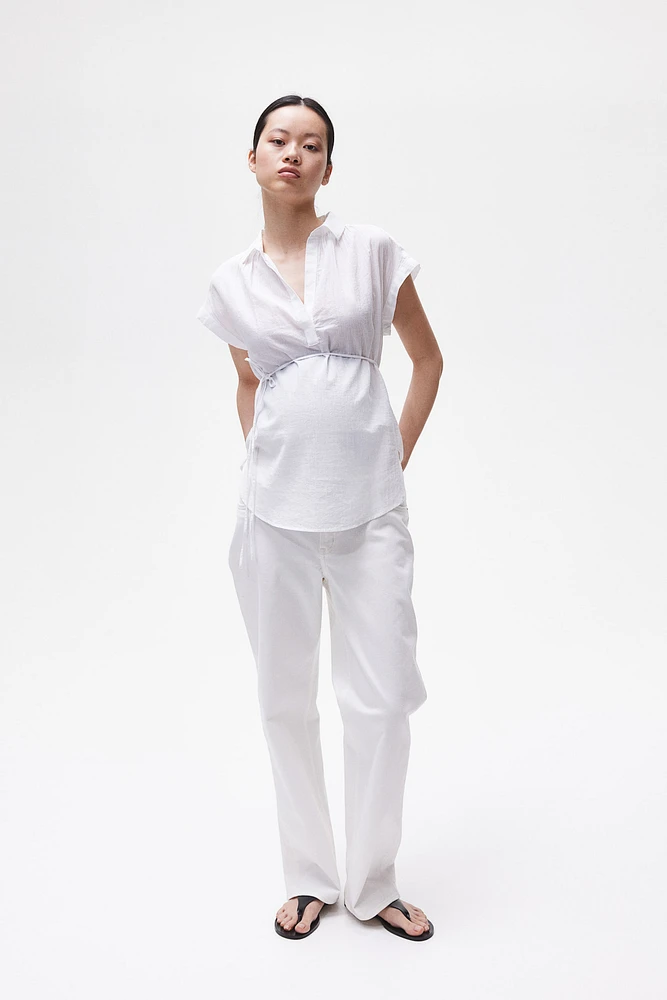 MAMA Blouse avec ceinture à nouer